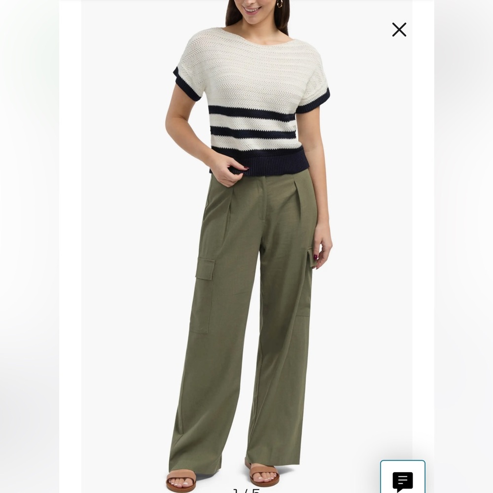 🆕Ellen Tracy Linen Cargo Pants